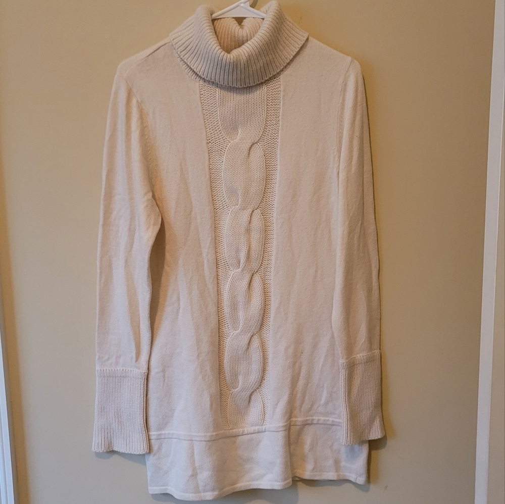 NWOT INC Winter Off White Angora Turtleneck Sweater Long Sleeve Dress Size XL